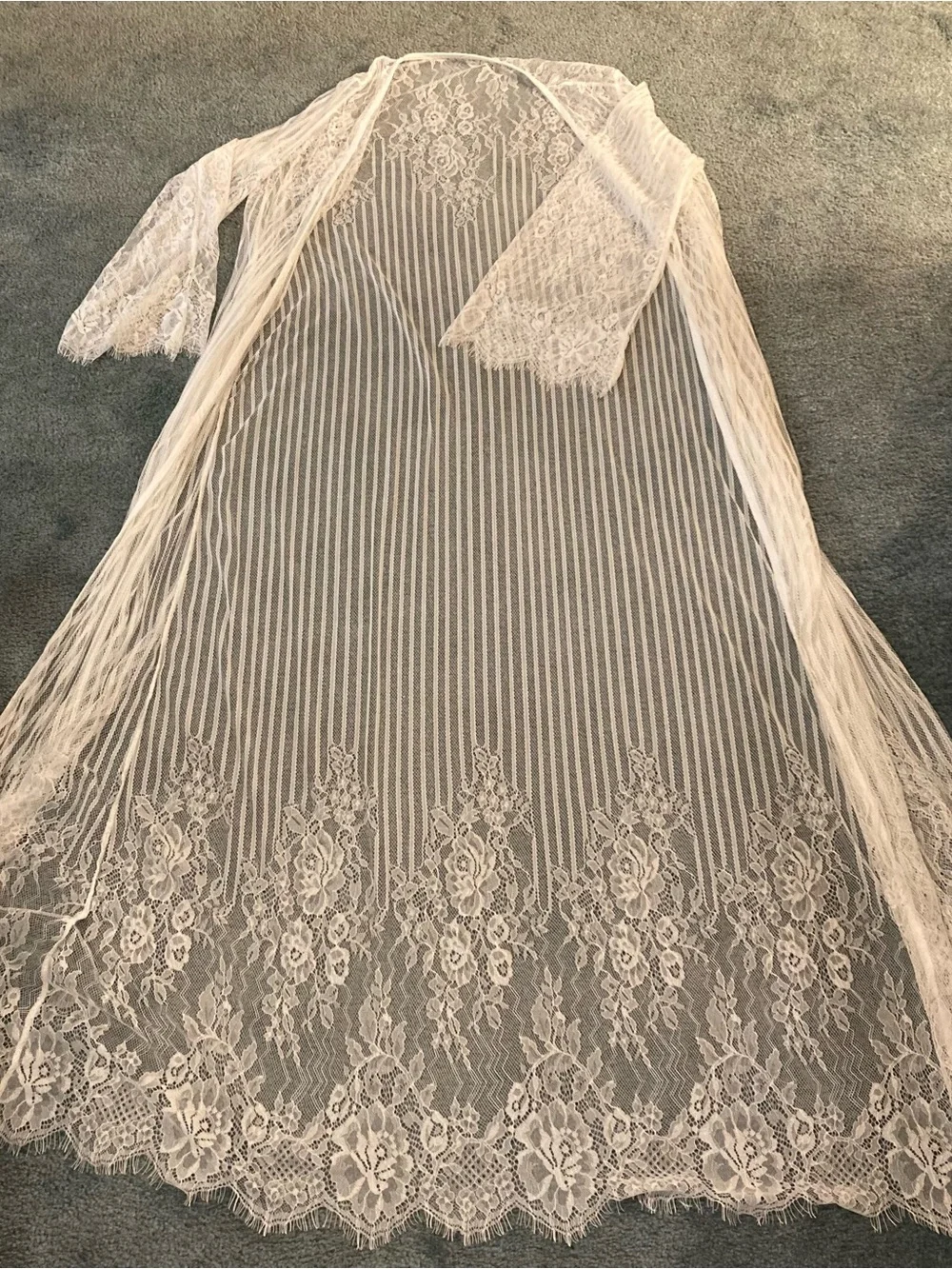 Floral Boho Full-length Lace Coverup / Robe / Duster long
